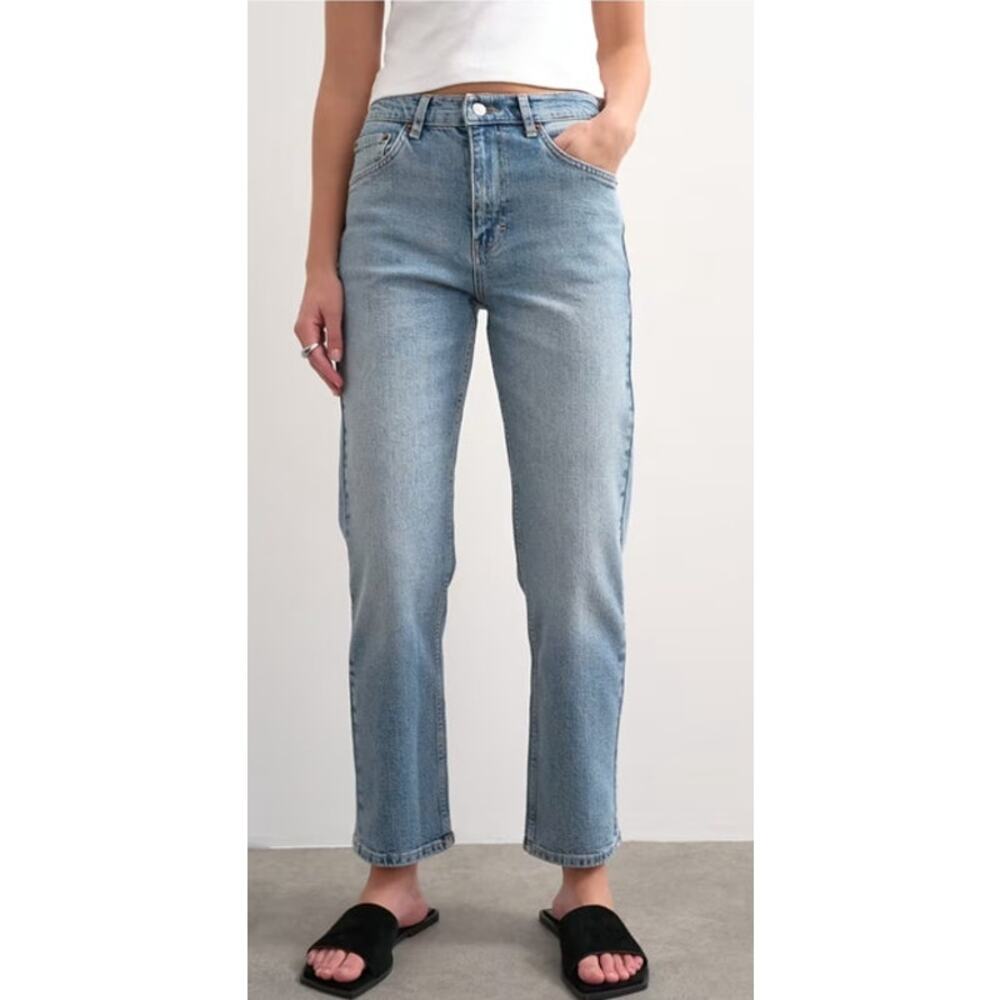 Womens Topshop Orson Mid Rise Comfort Straight Jean Size 27